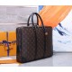 TOP ORIGINAL EXCLUSIVE ACTUAL M41125 BLACK GRID # OLD FLOWER ##PORTE-DOCUMENTS VOYAGE The Porte-Documents Voyage briefcase in Monogram Macassar canvas is a modern take on a classic Louis Vuitton design. With its lightwei