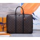 TOP ORIGINAL EXCLUSIVE ACTUAL M41125 BLACK GRID # OLD FLOWER ##PORTE-DOCUMENTS VOYAGE The Porte-Documents Voyage briefcase in Monogram Macassar canvas is a modern take on a classic Louis Vuitton design. With its lightwei