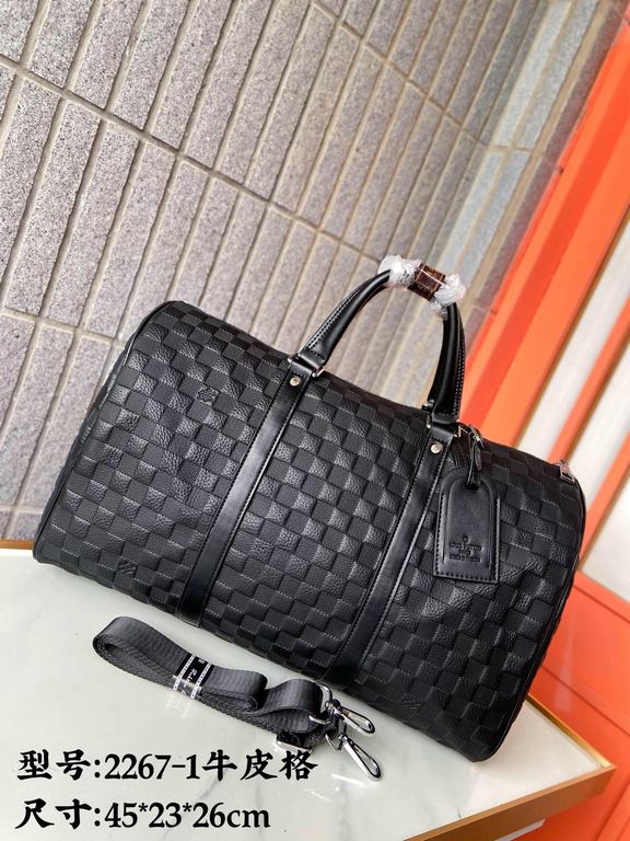 2267-1 LV Cowhide Embossed Keepall Travel Bags Handbags Bags   Airport Bags Made of exquisite inlaid fine workmanship, photographed in kind Original original fabrics Size 452326