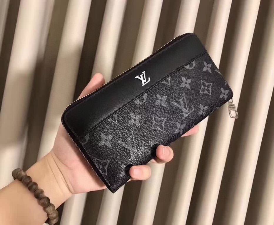 () [Original] LV Louis Vuitton  [Model] 666066 small wallet [Size] 19-10-2.5cm [Color] black high-end quality (original authentic) [Material] LV Louis Vuitton counter purchases classic  the original imported   cowhide  a