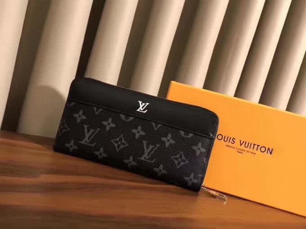 () [Original] LV Louis Vuitton  [Model] 666066 small wallet [Size] 19-10-2.5cm [Color] black high-end quality (original authentic) [Material] LV Louis Vuitton counter purchases classic  the original imported   cowhide  a