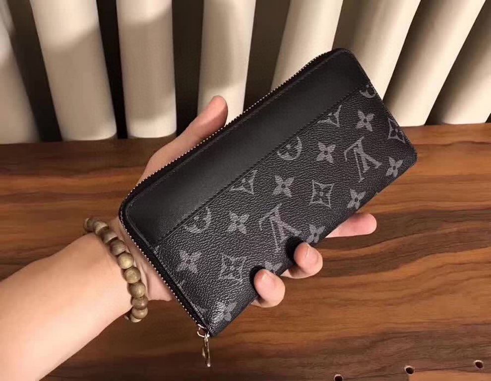 () [Original] LV Louis Vuitton  [Model] 666066 small wallet [Size] 19-10-2.5cm [Color] black high-end quality (original authentic) [Material] LV Louis Vuitton counter purchases classic  the original imported   cowhide  a