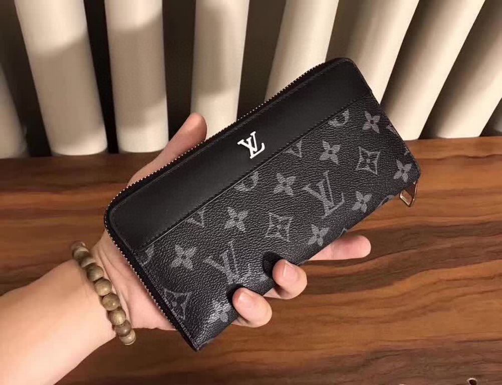 () [Original] LV Louis Vuitton  [Model] 666066 small wallet [Size] 19-10-2.5cm [Color] black high-end quality (original authentic) [Material] LV Louis Vuitton counter purchases classic  the original imported   cowhide  a