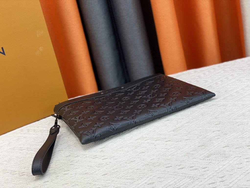 M81848 M81569 M82079 Exclusive! From Louis Vuitton's late 2022 Room with a View collection, the To-Go clutch is a poetic sunrise on Monogram Eclipse canvas, with floating clouds spelling out the LV logo and a vision of a