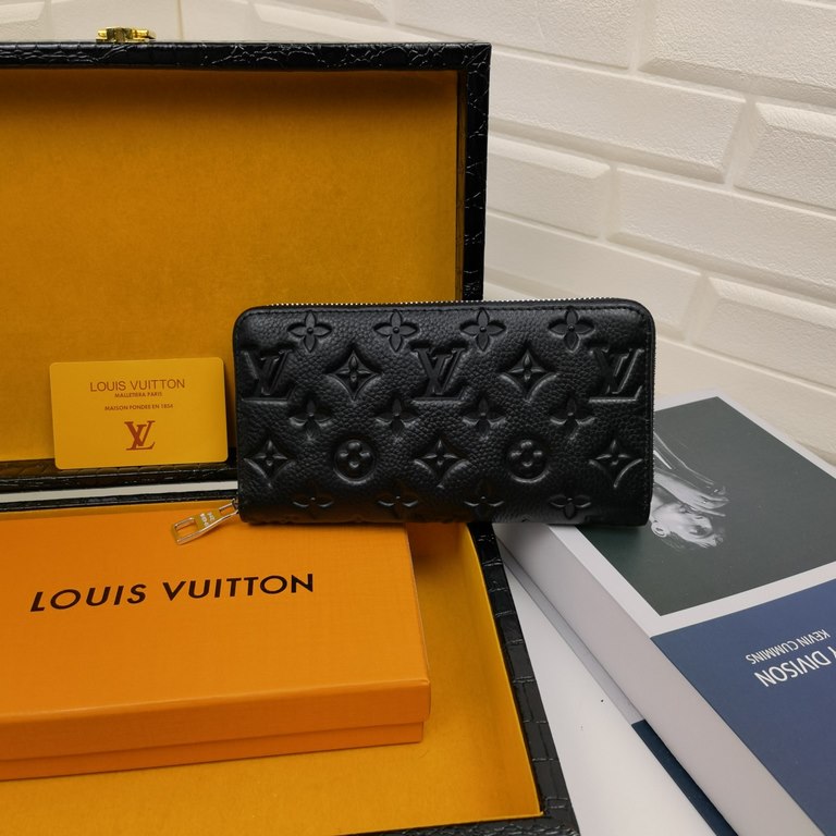 () [Original] LV Louis Vuitton  [Model] 666060 small wallet [Size] 19-10-2.5cm [Color] black high-end quality (original authentic) [Material] LV counter purchases classic  original imported   cowhide  authentic imported 