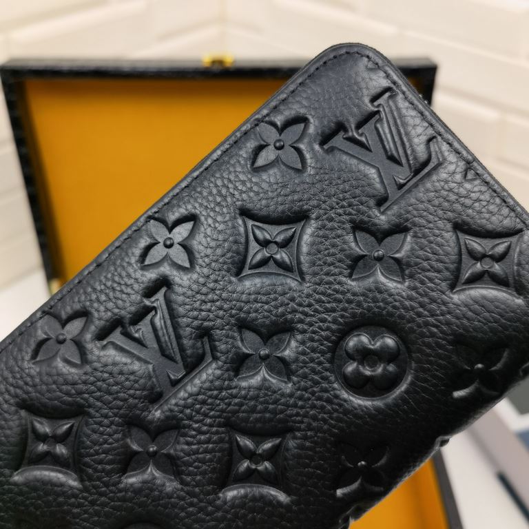 () [Original] LV Louis Vuitton  [Model] 666060 small wallet [Size] 19-10-2.5cm [Color] black high-end quality (original authentic) [Material] LV counter purchases classic  original imported   cowhide  authentic imported 