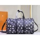 From the Louis Vuitton x Yayoi Kusama collaboration, the  M46400 M41416 LV x YK Keepall 45 travel bag celebrates the fusion of artistic creativity and craftsmanship with polka dots on Monogram Eclipse canvas, once again 