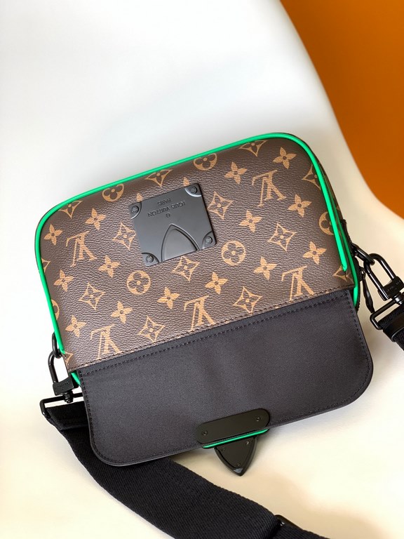 Top quality original and exclusive This S Lock messenger bag M58489 embossed M45806 black M45836 blue M46243 purple M46246 green is made of Monogram Macassar canvas and features a new closure inspired by Georges Vuitton'