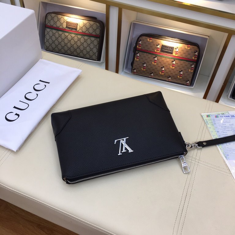 Original single goods [love] LV original single genuine new counter the same high-end men's casual clutch   workmanship super refined and elegant. With imported raw materials cowhide counter special hardware and special 