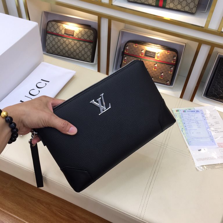 Original single goods [love] LV original single genuine new counter the same high-end men's casual clutch   workmanship super refined and elegant. With imported raw materials cowhide counter special hardware and special 