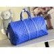 Top Original M23141 Indigo (Embossed) Full Leather Travel Bag Collection Keepall Bandoulière 50 Travel Bag One of Louis Vuitton's iconic travel bags, the Keepall Bandoulière 50 Travel Bag is a tough, embossed Taurillon l