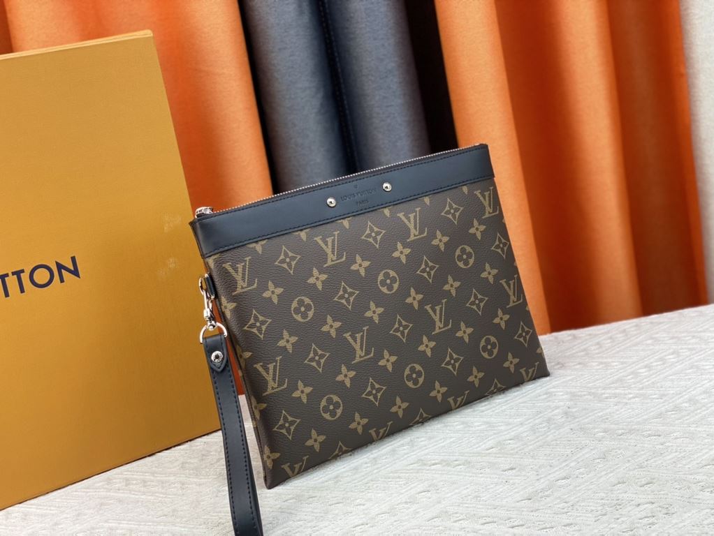 M81848 M81569 M82079 Exclusive! From Louis Vuitton's late 2022 Room with a View collection, the To-Go clutch is a poetic sunrise on Monogram Eclipse canvas, with floating clouds spelling out the LV logo and a vision of a