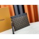 M81848 M81569 M82079 Exclusive! From Louis Vuitton's late 2022 Room with a View collection, the To-Go clutch is a poetic sunrise on Monogram Eclipse canvas, with floating clouds spelling out the LV logo and a vision of a