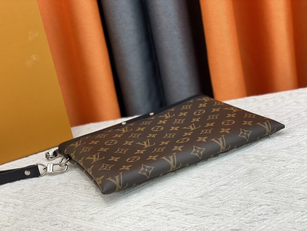 M81848 M81569 M82079 Exclusive! From Louis Vuitton's late 2022 Room with a View collection, the To-Go clutch is a poetic sunrise on Monogram Eclipse canvas, with floating clouds spelling out the LV logo and a vision of a