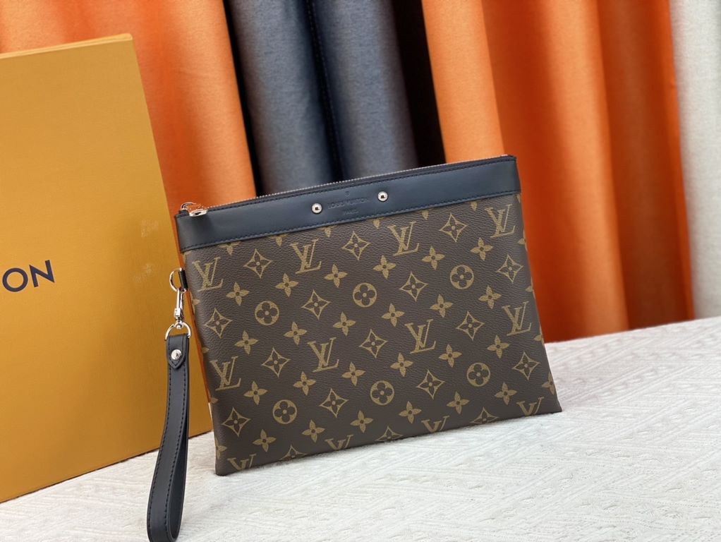 M81848 M81569 M82079 Exclusive! From Louis Vuitton's late 2022 Room with a View collection, the To-Go clutch is a poetic sunrise on Monogram Eclipse canvas, with floating clouds spelling out the LV logo and a vision of a