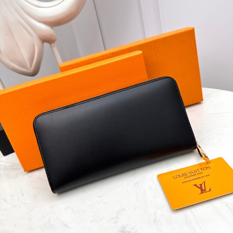 () [Original] LV Louis Vuitton  [Model] 666081 small wallet [Size] 19-10-2.5cm [Color] black High-end quality (original authentic) [Material] Louis Vuitton Counter OEM classic  original imported   cowhide  authentic impo