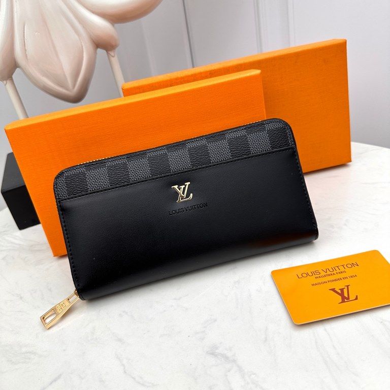 () [Original] LV Louis Vuitton  [Model] 666081 small wallet [Size] 19-10-2.5cm [Color] black High-end quality (original authentic) [Material] Louis Vuitton Counter OEM classic  original imported   cowhide  authentic impo