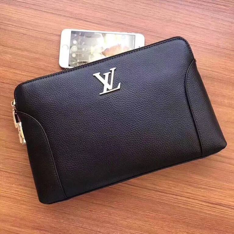 Latest 2021 Launch   Luxury [LV]  Men's Clutch, Platinum in Selected Leather - High-grade Imported Cowhide Leather, Imported Cowhide Leather Lining Design  Uniform Alignment [Bolt] Oversized Internal Space [Bolt] Unique 