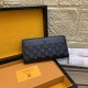 () [Original] LV Louis Vuitton  [Model] 666069 small wallet [Size] 19-10-2.5cm [Color] black high-end quality (original authentic) [Material] LV Louis Vuitton counter purchases classic  the original imported   cowhide  a