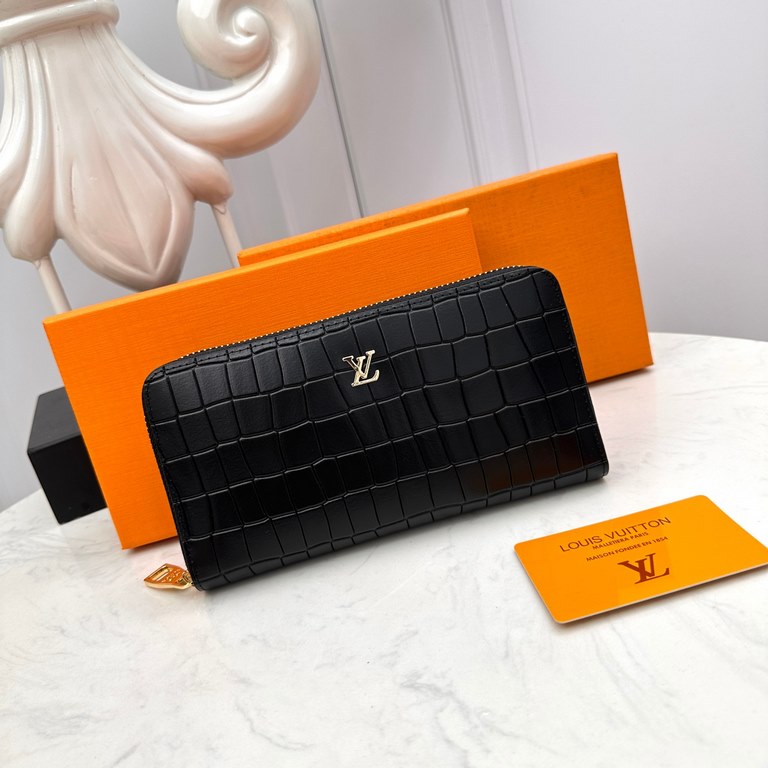 () [Original] LV Louis Vuitton  [Model] 666091 Small Wallet [Size] 19-10-2.5cm [Color] Black High-end quality (original authentic) [Material] Louis Vuitton Counter OEM Classic  Original imported   cowhide  Authentic impo