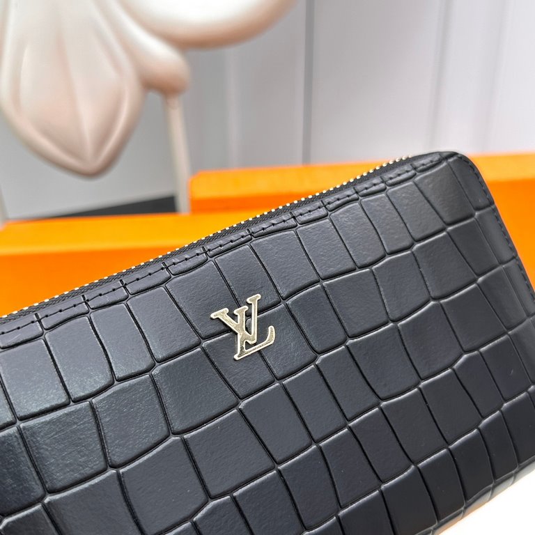 () [Original] LV Louis Vuitton  [Model] 666091 Small Wallet [Size] 19-10-2.5cm [Color] Black High-end quality (original authentic) [Material] Louis Vuitton Counter OEM Classic  Original imported   cowhide  Authentic impo