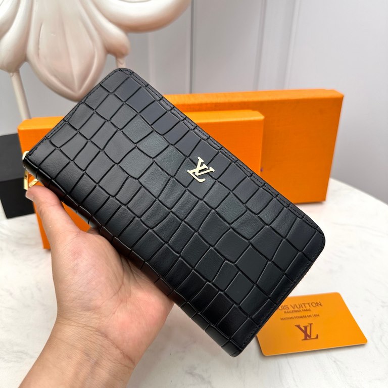 () [Original] LV Louis Vuitton  [Model] 666091 Small Wallet [Size] 19-10-2.5cm [Color] Black High-end quality (original authentic) [Material] Louis Vuitton Counter OEM Classic  Original imported   cowhide  Authentic impo