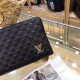 Louis Vuitton (Louis Vuitton   3233-7)  New multi-compartment clutch  Smooth leather trim and spacious interior, the perfect combination of luxury and practicality  LV  Men's Collection  Black Leather Stunning Luxury Syn