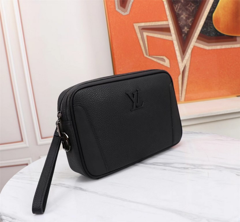 LV home top original single men's handbag Italian imported cattle Using imported equipment    lines are clear European ZP synchronization original single hardware accessories Removable leather wrist strap Imported enviro