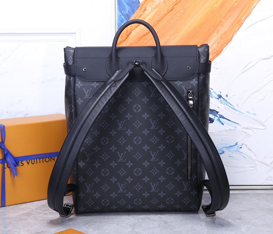 Top Original   Genuine Development, All Steel Hardware    Inspired by the venerable Louis Vuitton Steamer handbag, this Steamer backpack is made from Monogram Eclipse canvas and features a dashing new shape that gives it