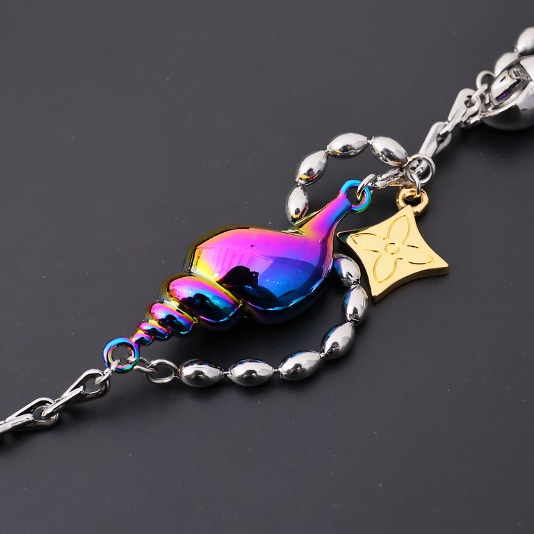 2024 New LVLouis Vuitton SHELL colorful conch multi-layer necklace