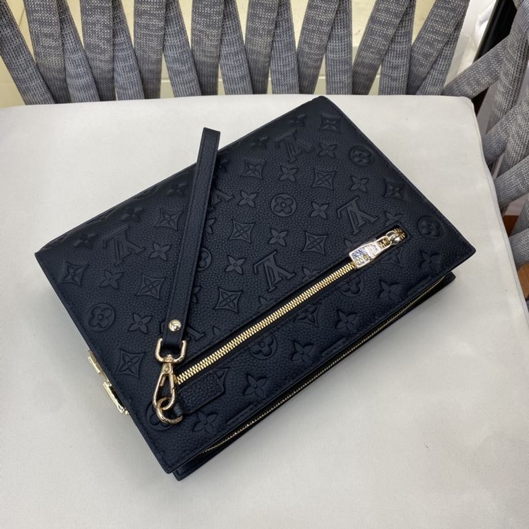 LV Strong]Fashion Casual Clip Bag    Imported Leather The market is the only home of a five sex gold Please recognize the quality quasi-quality Not the same amount of quality is not a kind of temperament,1044-5 Color Bla