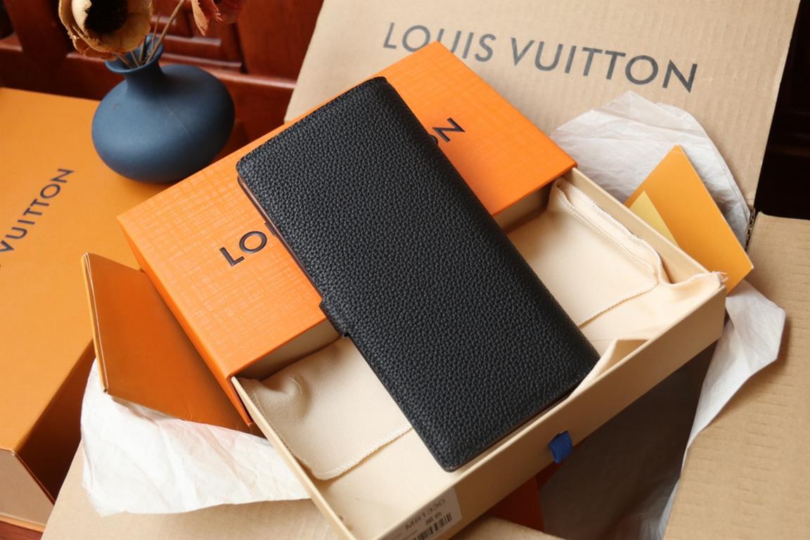 M81330This LV Vertical walletInspired by Capucines handbags, this wallet in soft grained Taurillon leather is embellished with LV letters for the sliding closure. It opens to reveal a color-blocked lining and features a 