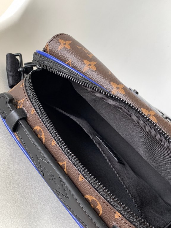 Top quality original and exclusive This S Lock messenger bag M58489 embossed M45806 black M45836 blue M46243 purple M46246 green is made of Monogram Macassar canvas and features a new closure inspired by Georges Vuitton'