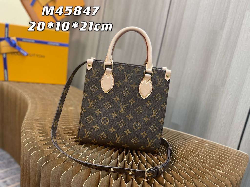 Top original single [exclusive background Model M45847 】 size 20  10  21cm PETITSACPLAT mini Tote bag, get a lot of fashionable people's favorite, like antique bag friends, surely know that the classic old flower Tote To