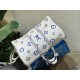 lv2023 Paris Early Autumn Women's Travel Bag, G10916, 41416, 50cm, arrived.23FW women's series, the summer atmosphere in the lv spring new bag inside to get fully embodied, creamy white leather and aqua blue, purple prin