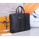 TOP ORIGINAL EXCLUSIVE ACTUAL M41125 BLACK GRID # OLD FLOWER ##PORTE-DOCUMENTS VOYAGE The Porte-Documents Voyage briefcase in Monogram Macassar canvas is a modern take on a classic Louis Vuitton design. With its lightwei