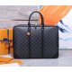 TOP ORIGINAL EXCLUSIVE ACTUAL M41125 BLACK GRID # OLD FLOWER ##PORTE-DOCUMENTS VOYAGE The Porte-Documents Voyage briefcase in Monogram Macassar canvas is a modern take on a classic Louis Vuitton design. With its lightwei