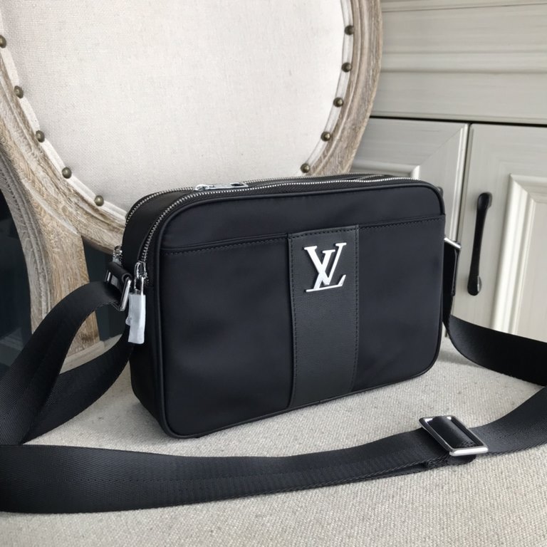 Top counter rat ruthless goods 2022 latest style LV nylon cloth with imported head layer flower leather men's multi-zipper bit small crossbody bag super hot mass shipment pull, clamoring counter goods   top original sing