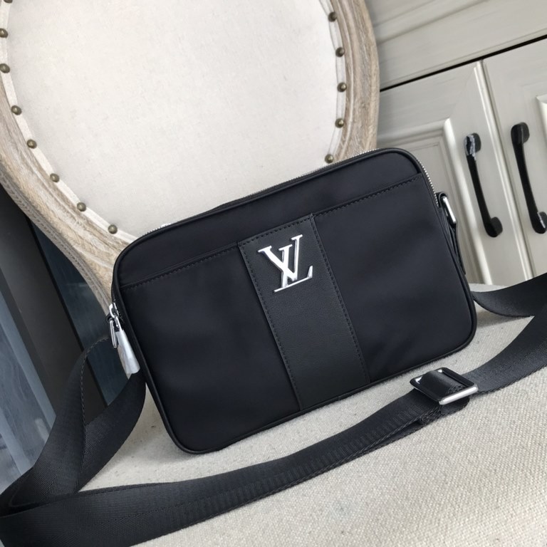 Top counter rat ruthless goods 2022 latest style LV nylon cloth with imported head layer flower leather men's multi-zipper bit small crossbody bag super hot mass shipment pull, clamoring counter goods   top original sing