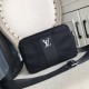 Top counter rat ruthless goods 2022 latest style LV nylon cloth with imported head layer flower leather men's multi-zipper bit small crossbody bag super hot mass shipment pull, clamoring counter goods   top original sing