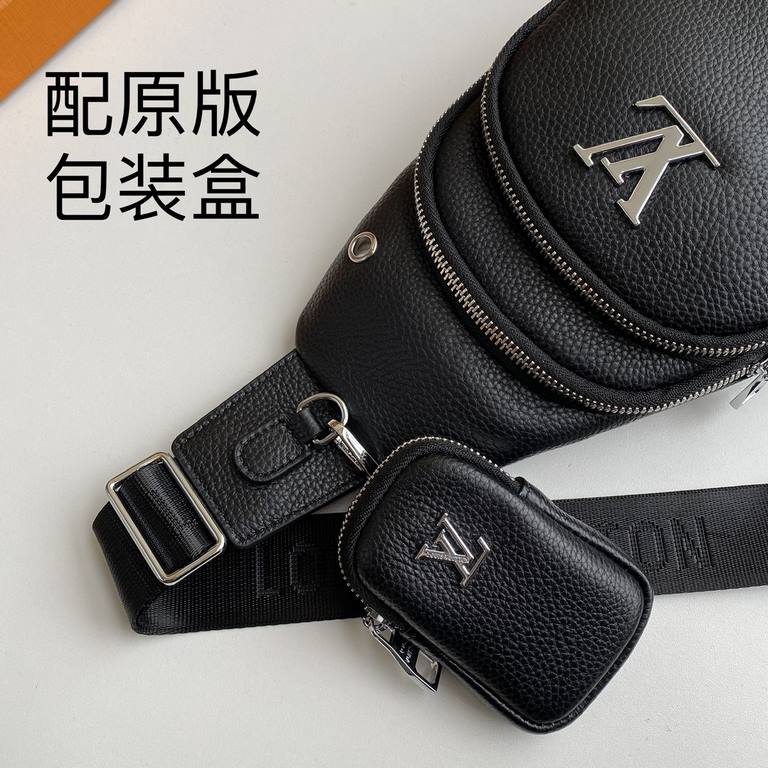 LV [Distribution of the original box].   new men's chest bag tide brand   the most trendy and hottest models Imported original cowhide, feel first-class   workmanship is very exquisite   show fashion and trend, presentin