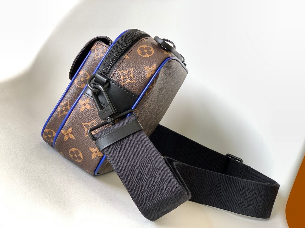 Top quality original and exclusive This S Lock messenger bag M58489 embossed M45806 black M45836 blue M46243 purple M46246 green is made of Monogram Macassar canvas and features a new closure inspired by Georges Vuitton'