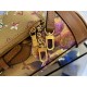 M81724 The Garden of LV capsule collection inspired by the Louis Vuitton FallWinter 2022 runway show is accompanied by a nanobucket made of metallic floral print canvas. A mini bucket bag featuring 2 adjustable leather h