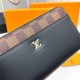 () [Original] LV Louis Vuitton  [Model] 666080 Small Wallet [Size] 19-10-2.5cm [Color] Black High-end quality (original authentic) [Material] Louis Vuitton Counter OEM Classic  Original imported   cowhide  Authentic impo