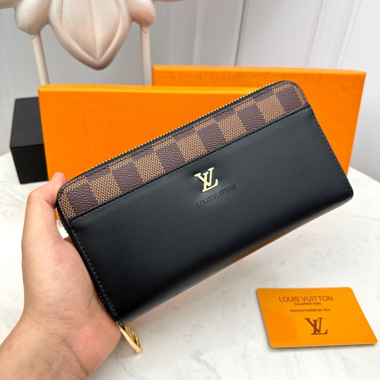 () [Original] LV Louis Vuitton  [Model] 666080 Small Wallet [Size] 19-10-2.5cm [Color] Black High-end quality (original authentic) [Material] Louis Vuitton Counter OEM Classic  Original imported   cowhide  Authentic impo