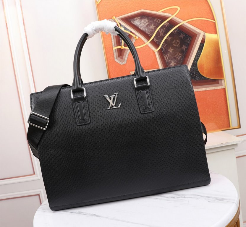 [TOP ORIGINAL QUALITY] 2022 Newest LV Briefcase The original European imported cowhide sketches the iconic lines of ostrich pattern, made with imported equipment, fashionable and trendy, counter quality, more zipper pock