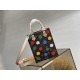 M81867 LV X YK PETIT SAC PLAT Handbag The LV x YK Petit Sac Plat Handbag from the Louis Vuitton x Yayoi Kusama Collaboration is a technically sophisticated creation. The colorful polka dots on Monogram canvas reproduce t