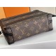 Top quality original   Authentic development, all steel hardware    This Handle Soft Trunk bag evokes Louis Vuitton's case-making heritage with its iconic Monogram Macassar canvas combined with riveted corners and leathe