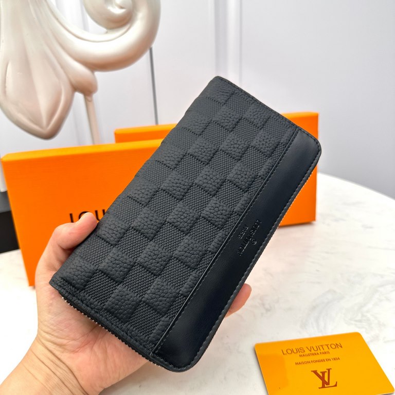 [Original] LV Louis Vuitton [Model] 666069 Small Wallet [Size] 19-10-2.5cm [Color] Black High-end quality (original authentic) [Material] LV Louis Vuitton Counter OEM Classic Original Imported   Cowhide Authentic Importe