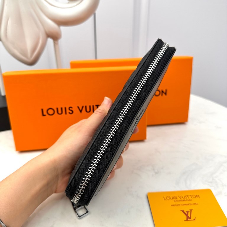 [Original] LV Louis Vuitton [Model] 666069 Small Wallet [Size] 19-10-2.5cm [Color] Black High-end quality (original authentic) [Material] LV Louis Vuitton Counter OEM Classic Original Imported   Cowhide Authentic Importe